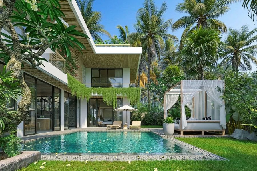 Biệt thự sân vườn với hồ bơi đẹp như resort