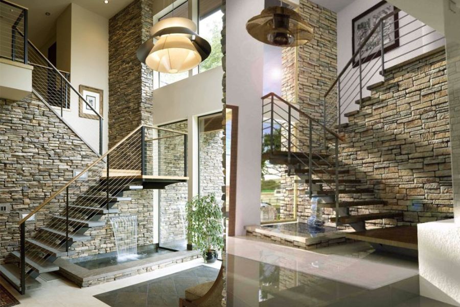 Bậc cầu thang làm bằng đá tự nhiên