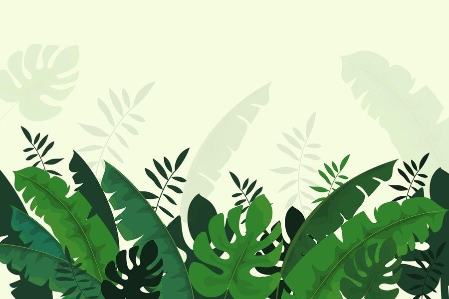 Decal dán tường lá cây nhiệt đới