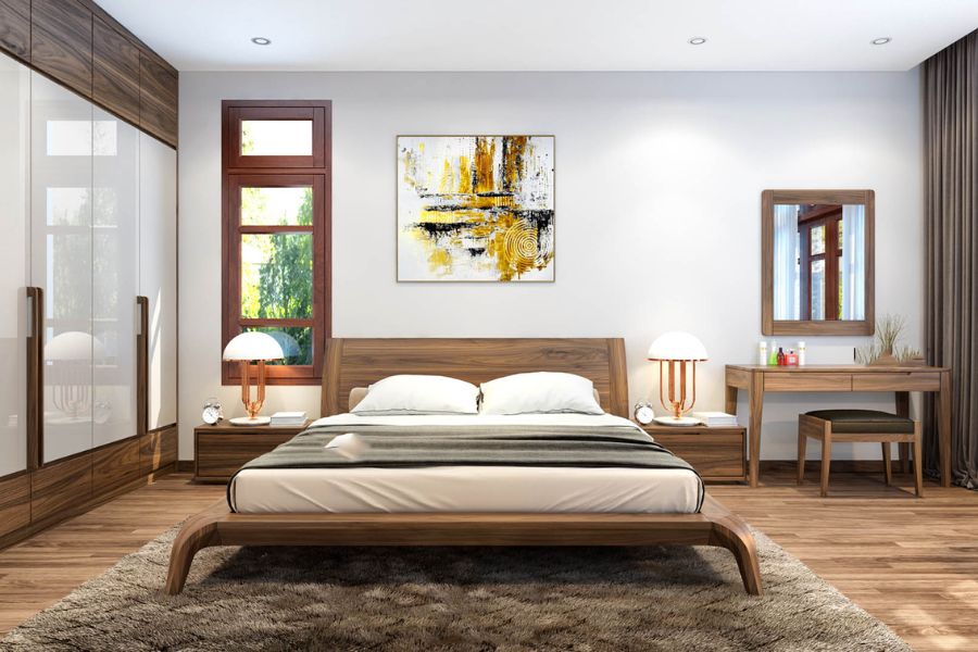 Giường gỗ đơn giản