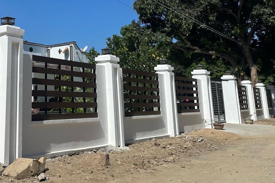 Mẫu hàng rào lắp ghép bằng gỗ