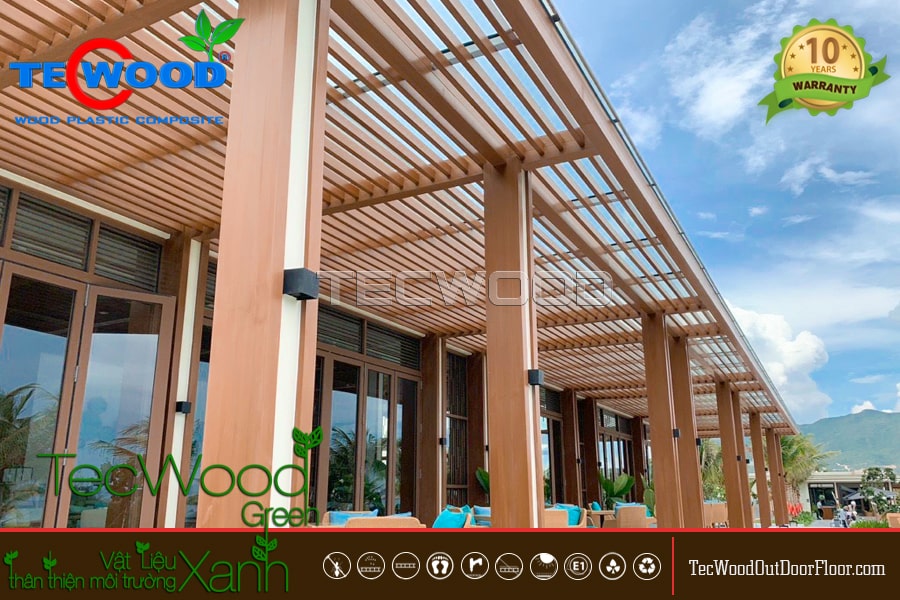 Mái hiên che nắng gỗ nhựa