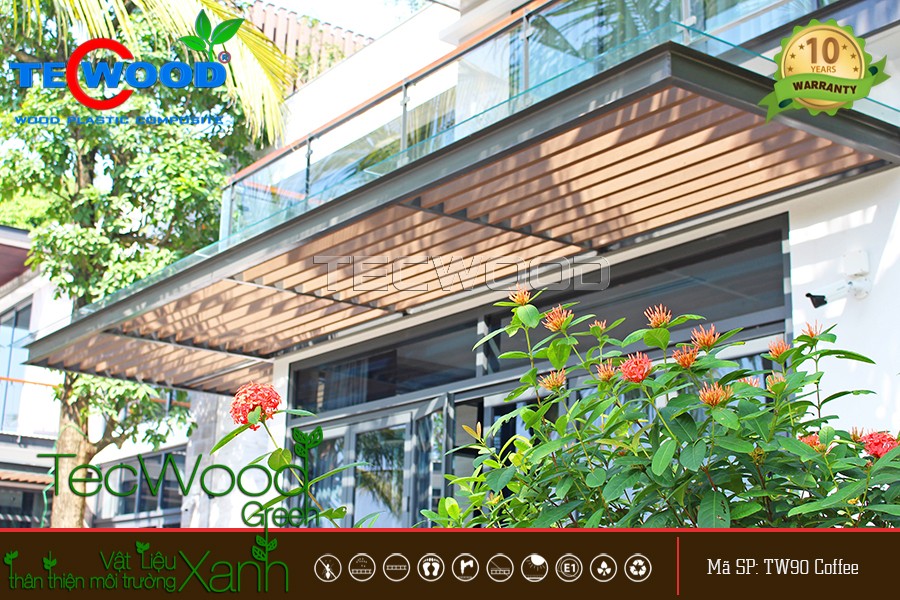 Mái hiên gỗ nhựa cao cấp
