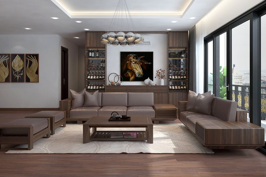 Bàn ghế gỗ phòng khách đẹp