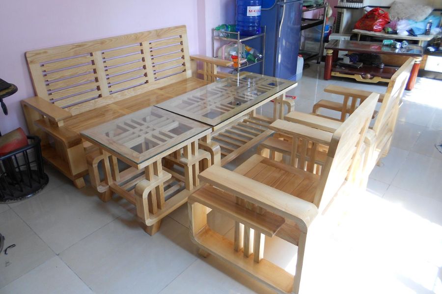 Mẫu bàn ghế gỗ hiện đại cho phòng khách