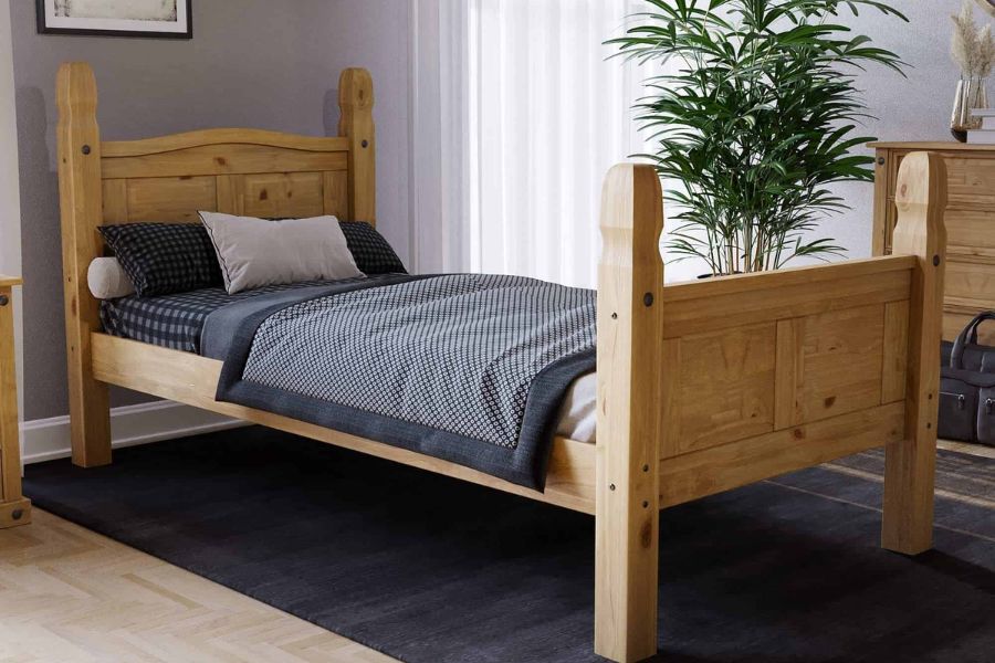 Mẫu giường gỗ 1m2 mộc mạc
