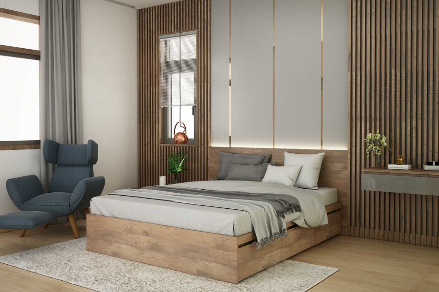 Mẫu giường ngủ màu sắc nhẹ nhàng