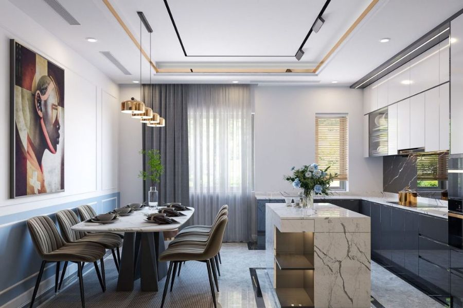 Mẫu trần đơn giản cho nhà bếp