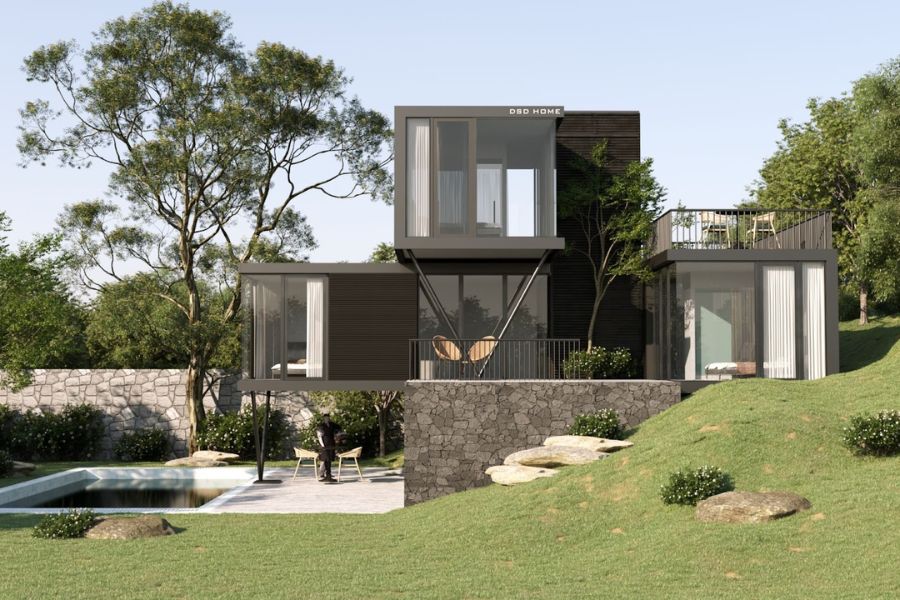 Nhà biệt thự hiện đại lắp ghép bằng container