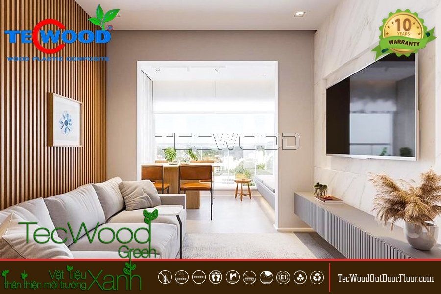 Tấm ốp lam sóng ốp tường chung cư