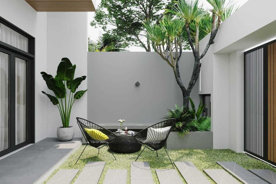Mẫu sân vườn đẹp và đơn giản cho nhà phố