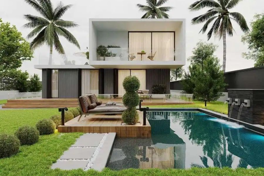 Biệt thự sân vườn có hồ bơi sang trọng, hiện đại
