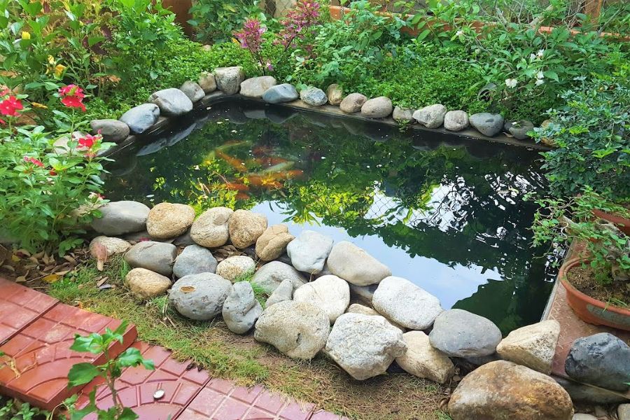 Tiểu cảnh hồ cá mang đậm dấu ấn phương Đông