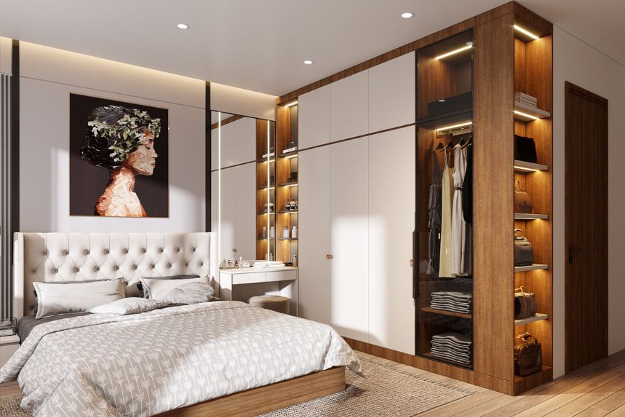 Mẫu trần thạch cao đơn giản, tinh tế cho phòng ngủ