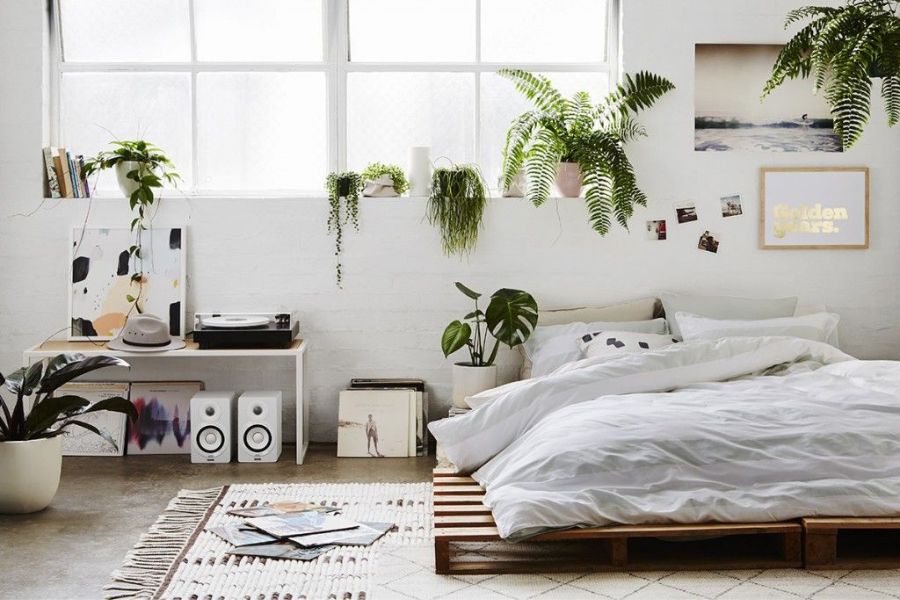 Phòng ngủ đẹp với tone màu trắng chủ đạo