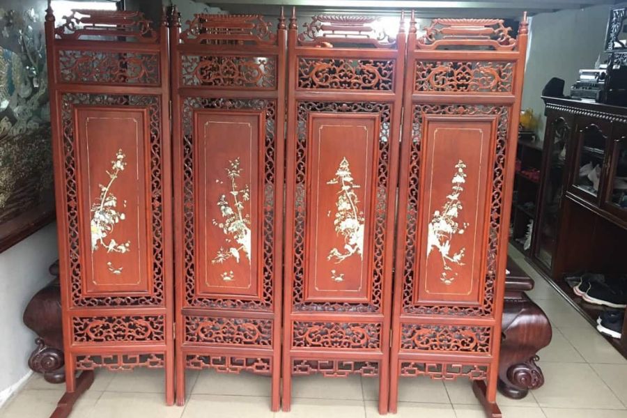 Bình phong ngăn phòng hoa văn truyền thống